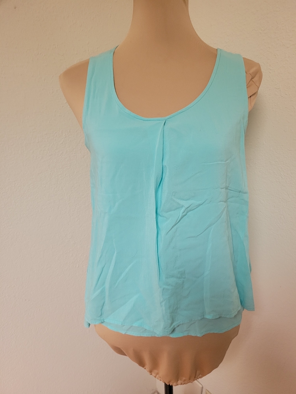 Ariat Light Aqua Sleeveless Tank with Front Pleat